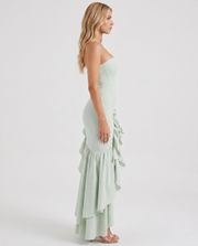 Eloise Ruffle Maxi Dress Sage view 4
