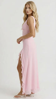 Emily Ruffle Maxi Dress Pink view 2