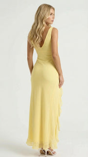Emily Ruffle Maxi Dress Yellow view 3