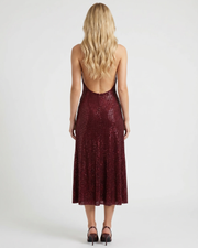 Emily Sequin Midi Dress Burgundy view 4