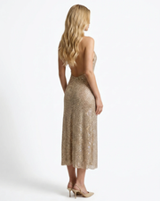 Emily Sequin Midi Dress Rose Gold view 3