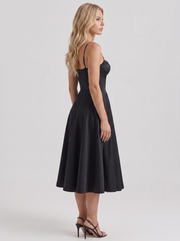 Estelle Sweetheart Corset Midi Dress Black view 4