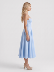 Estelle Sweetheart Corset Midi Dress Blue view 4