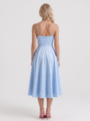 Estelle Sweetheart Corset Midi Dress Blue view 5