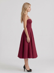 Estelle Sweetheart Corset Midi Dress Burgundy view 4