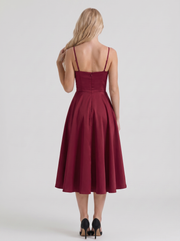 Estelle Sweetheart Corset Midi Dress Burgundy view 5