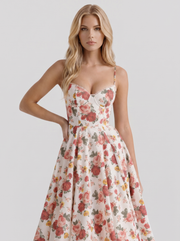 Estelle Sweetheart Corset Midi Dress Floral view 2