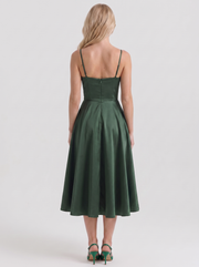 Estelle Sweetheart Corset Midi Dress Forest Green view 5
