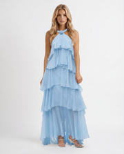 Felicia Tiered Maxi Dress Light Blue view 1