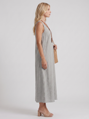 Fern Linen Midi Dress Grey view 4