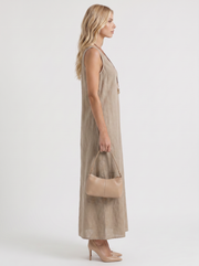 Fern Linen Midi Dress Khaki view 4