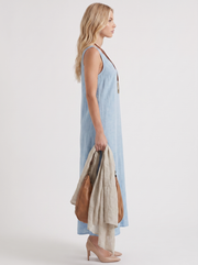 Fern Linen Midi Dress Light Blue view 4