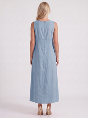 Fern Linen Midi Dress Light Blue view 5