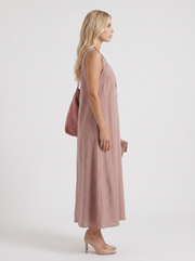 Fern Linen Midi Dress Mauve view 4