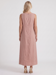 Fern Linen Midi Dress Mauve view 5