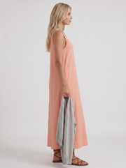 Fern Linen Midi Dress Pink view 4