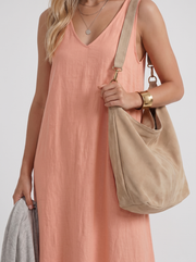 Fern Linen Midi Dress Pink view 6