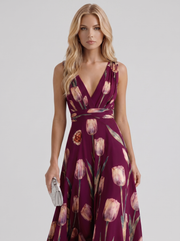 Fleur Floral Maxi Dress Burgundy view 2