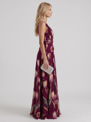 Fleur Floral Maxi Dress Burgundy view 4