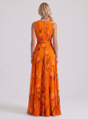 Fleur Floral Maxi Dress Orange view 5