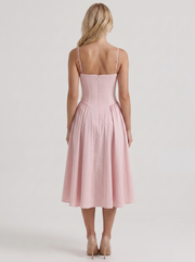 Francesca Sweetheart Ruched Midi Dress Light Pink view 5