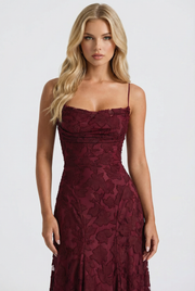 Francis Butterfly Maxi Dress Burgundy view 2