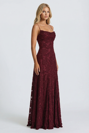 Francis Butterfly Maxi Dress Burgundy view 3