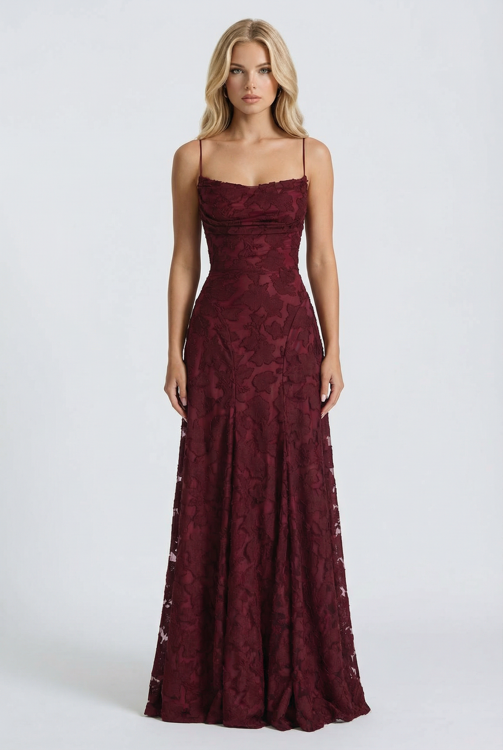 Francis Butterfly Maxi Dress Burgundy