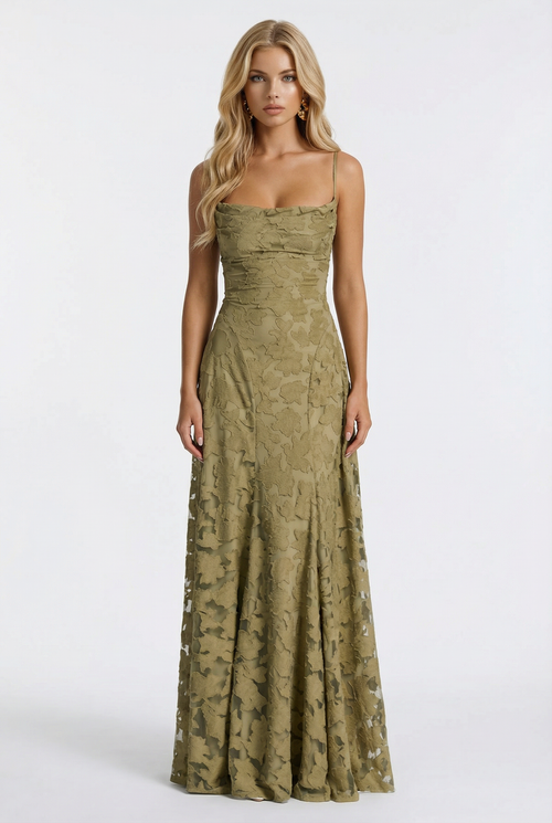 Francis Butterfly Maxi Dress Green