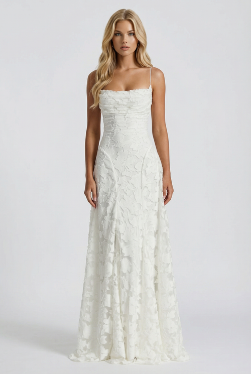 Francis Butterfly Maxi Dress White