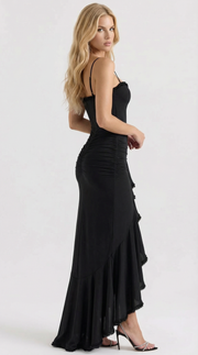 Gabbi Ruffle Maxi Dress Black view 4