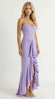 Gabbi Ruffle Maxi Dress Purple view 3