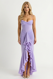 Gabbi Ruffle Maxi Dress Purple view 1