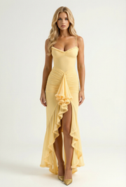 Gabbi Ruffle Maxi Dress Yellow view 1