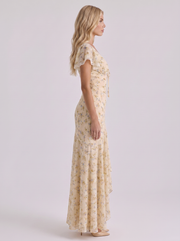 Genevieve Flutter Maxi Dress Lemon view 4
