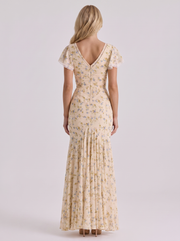 Genevieve Flutter Maxi Dress Lemon view 5
