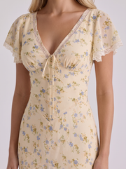 Genevieve Flutter Maxi Dress Lemon view 6