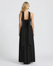 Genevieve Strapless Asymmetric Maxi Dress Black view 3