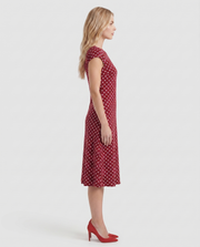 Greer Polka Dot Midi Dress Burgundy view 4