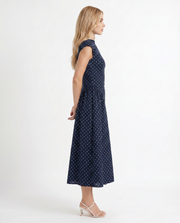 Greer Polka Dot Midi Dress Navy view 4