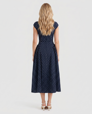 Greer Polka Dot Midi Dress Navy view 5