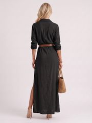Hadley Collared Maxi Dress Black view 5