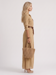 Hadley Collared Maxi Dress Khaki view 4