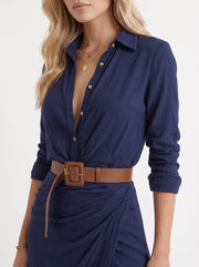 Hadley Collared Maxi Dress Navy view 6