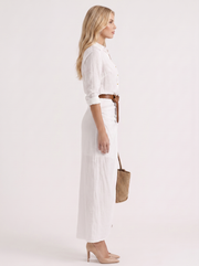 Hadley Collared Maxi Dress White view 4