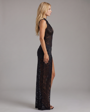 Hailey Lace Maxi Dress Black view 4