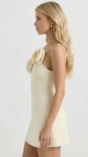 Hailey Strapless Rose Mini Dress Yellow view 4
