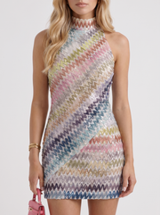 Harlow Zigzag Mini Dress Multicolor view 6