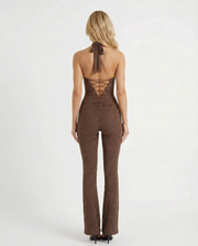 Harper Corset Jumpsuit Brown view 4