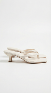 Ieza Strappy Kitten Heel Mule Sandals Beige view 1